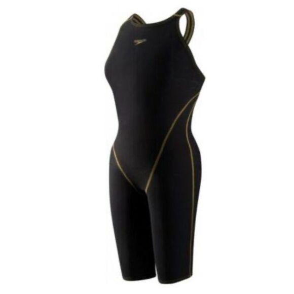 Speedo Black and Gold LZR Racer PRO Record Breaker Swimsuit Kneeskin Size 26 - Picture 2 of 6